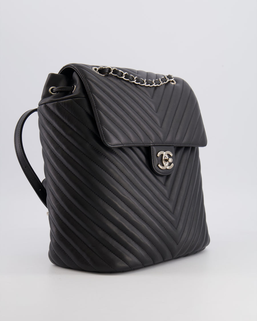 Chanel Black Quilted Lambskin Large Urban Spirit Backpack with Silver Hardware