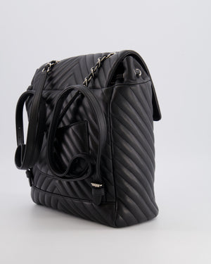 Chanel Black Quilted Lambskin Large Urban Spirit Backpack with Silver Hardware