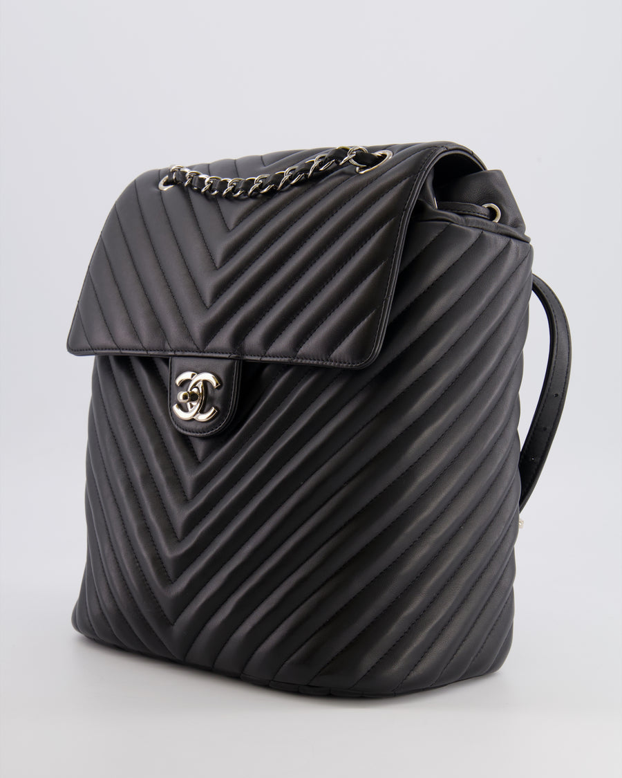Chanel Black Quilted Lambskin Large Urban Spirit Backpack with Silver Hardware
