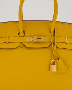 Hermès Birkin Retourne 35 Bag in Jaune Ambre Togo Leather with Gold Hardware