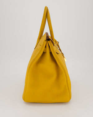 Hermès Birkin Retourne 35 Bag in Jaune Ambre Togo Leather with Gold Hardware