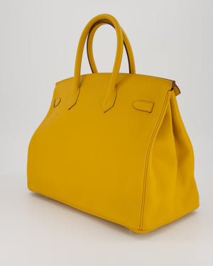 Hermès Birkin Retourne 35 Bag in Jaune Ambre Togo Leather with Gold Hardware