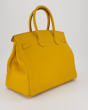 Hermès Birkin Retourne 35 Bag in Jaune Ambre Togo Leather with Gold Hardware