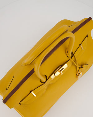 Hermès Birkin Retourne 35 Bag in Jaune Ambre Togo Leather with Gold Hardware