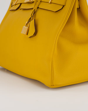 Hermès Birkin Retourne 35 Bag in Jaune Ambre Togo Leather with Gold Hardware