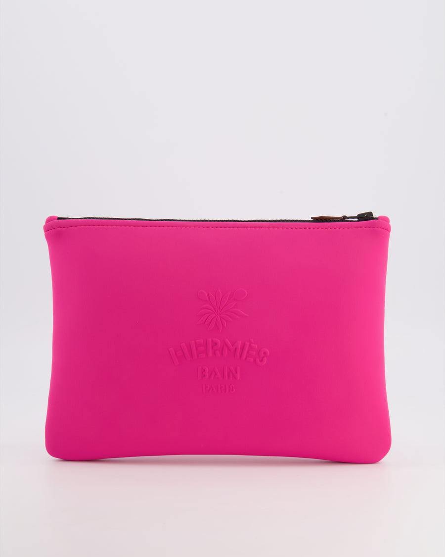 Hermès Neon Pink Neobain Les Leopards Pouch Bag RRP £485