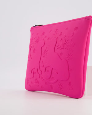 Hermès Neon Pink Neobain Les Leopards Pouch Bag RRP £485
