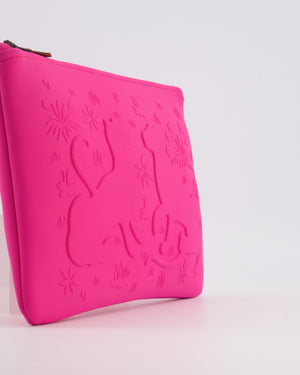 Hermès Neon Pink Neobain Les Leopards Pouch Bag RRP £485
