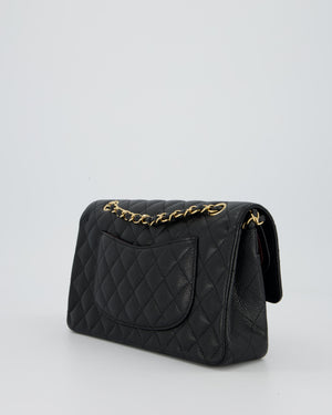 Chanel Black Medium Classic Double Flap Bag in Caviar Leather with Gold Hardware