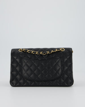 Chanel Black Medium Classic Double Flap Bag in Caviar Leather with Gold Hardware