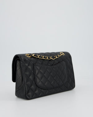 Chanel Black Medium Classic Double Flap Bag in Caviar Leather with Gold Hardware