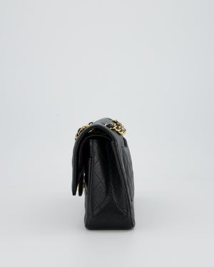 Chanel Black Medium Classic Double Flap Bag in Caviar Leather with Gold Hardware