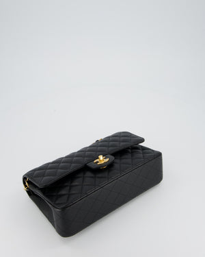 Chanel Black Medium Classic Double Flap Bag in Caviar Leather with Gold Hardware