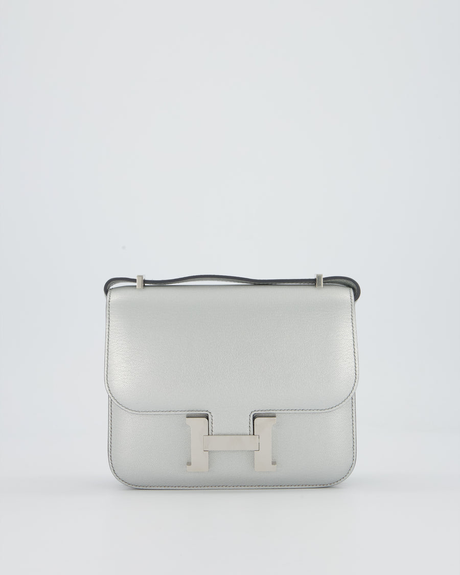 Hermès Constance III 18 Miroir Bag in Argent Chèvre Chamkila Leather in Palladium Hardware