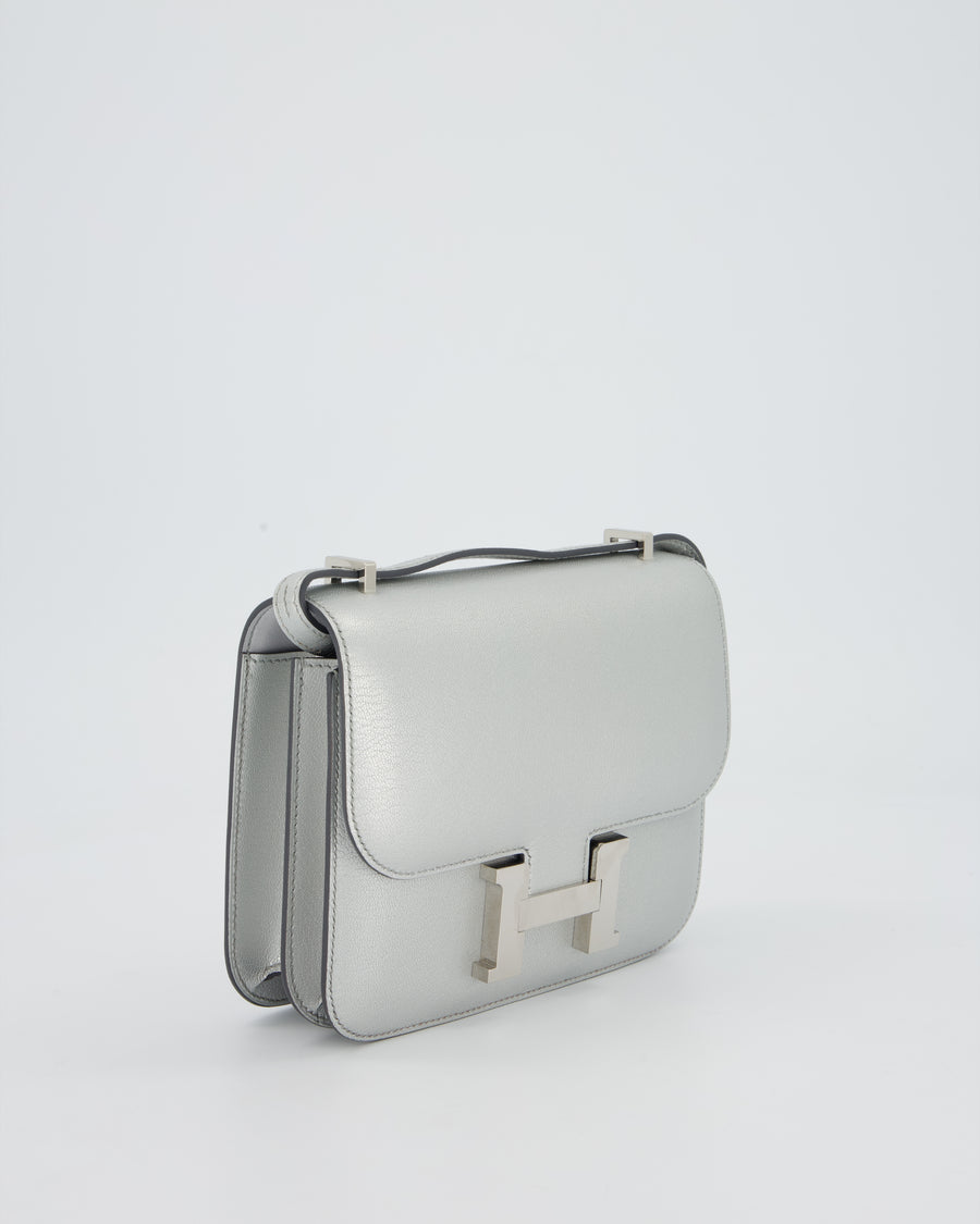 Hermès Constance III 18 Miroir Bag in Argent Chèvre Chamkila Leather in Palladium Hardware