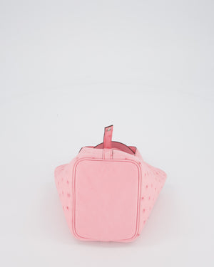 *HOT COLOUR* Hermès Micro Picotin Lock Bag in Bubblegum Pink Ostrich Leather with Palladium Hardware with matching Leather wrapped Padlock