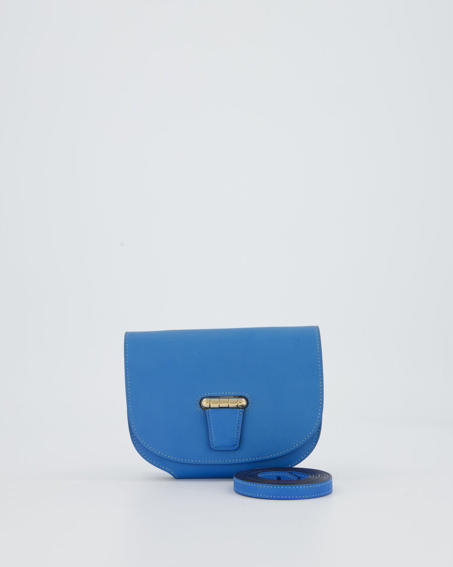 Hermès Mini Convoyeur Bag with strap in Blue Agate Swift Leather with Gold Hardware