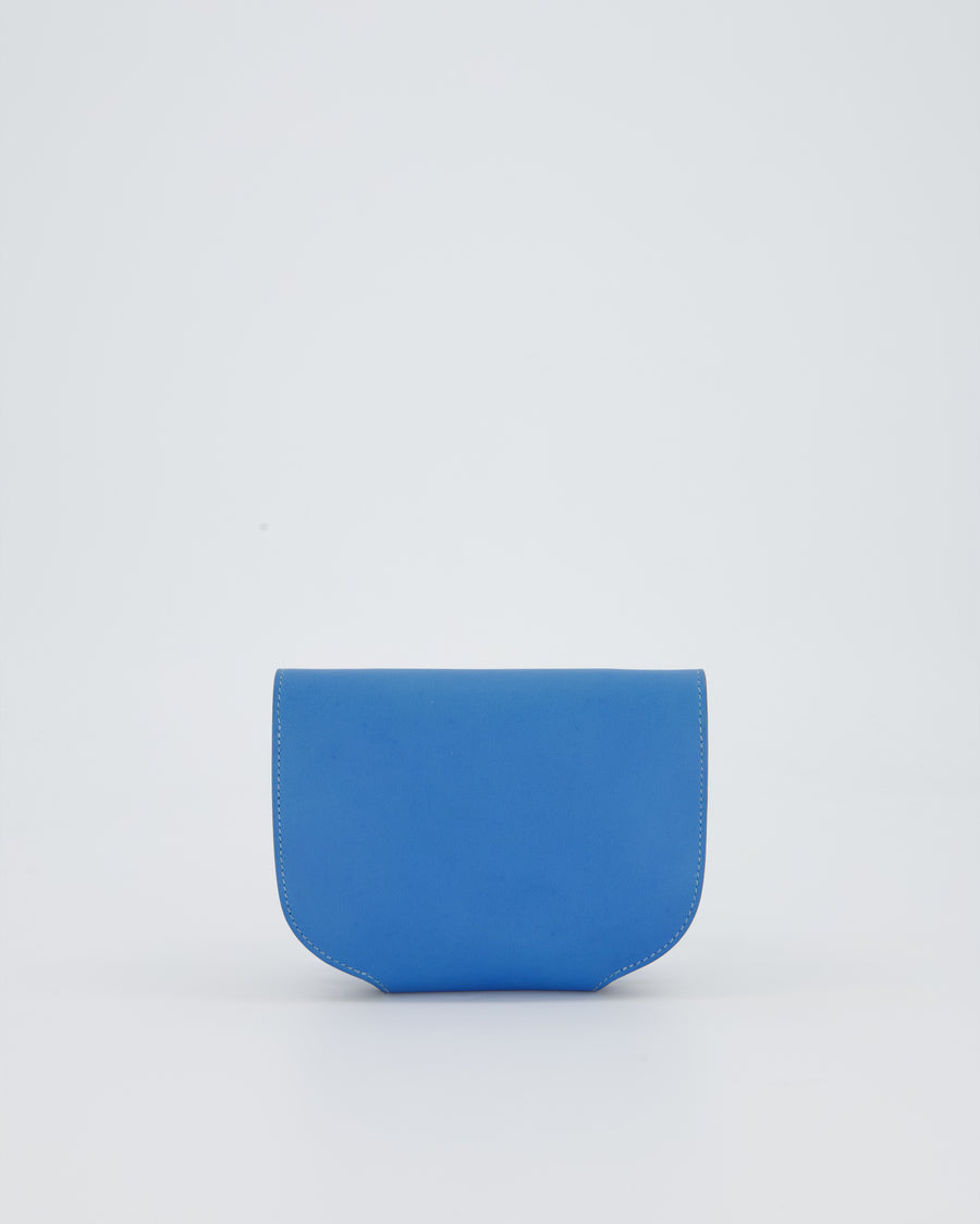 Hermès Mini Convoyeur Bag with strap in Blue Agate Swift Leather with Gold Hardware