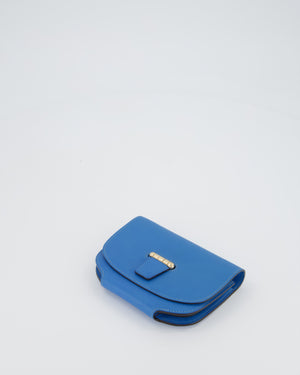 Hermès Mini Convoyeur Bag with strap in Blue Agate Swift Leather with Gold Hardware