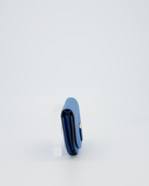 Hermès Mini Convoyeur Bag with strap in Blue Agate Swift Leather with Gold Hardware