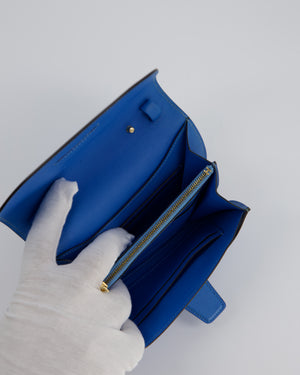 Hermès Mini Convoyeur Bag with strap in Blue Agate Swift Leather with Gold Hardware