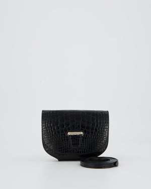 Hermès Mini Convoyeur in Black Shiny Alligator with Palladium Hardware