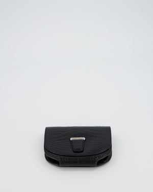 Hermès Mini Convoyeur in Black Shiny Alligator with Palladium Hardware