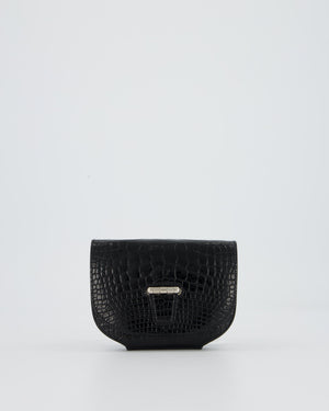 Hermès Mini Convoyeur in Black Shiny Alligator with Palladium Hardware