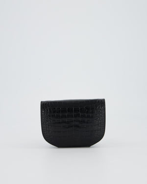 Hermès Mini Convoyeur in Black Shiny Alligator with Palladium Hardware