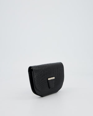 Hermès Mini Convoyeur in Black Shiny Alligator with Palladium Hardware