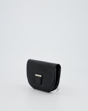 Hermès Mini Convoyeur in Black Shiny Alligator with Palladium Hardware