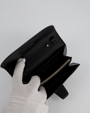 Hermès Mini Convoyeur in Black Shiny Alligator with Palladium Hardware