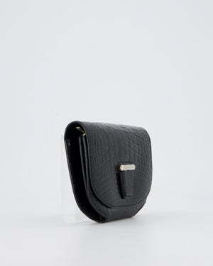 Hermès Mini Convoyeur in Black Shiny Alligator with Palladium Hardware