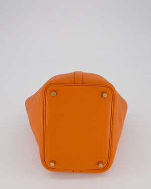 Hermès Picotin Lock 18 Bag in Orange H Taurillon Clemence Leather with Gold Hardware
