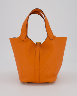 Hermès Picotin Lock 18 Bag in Orange H Taurillon Clemence Leather with Gold Hardware