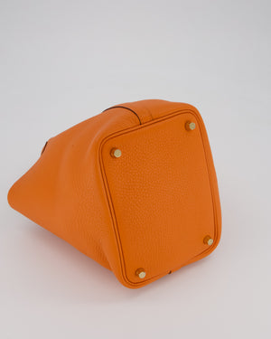 Hermès Picotin Lock 18 Bag in Orange H Taurillon Clemence Leather with Gold Hardware