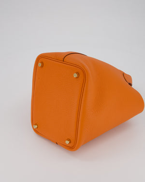 Hermès Picotin Lock 18 Bag in Orange H Taurillon Clemence Leather with Gold Hardware