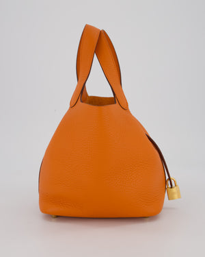 Hermès Picotin Lock 18 Bag in Orange H Taurillon Clemence Leather with Gold Hardware