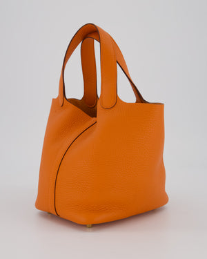 Hermès Picotin Lock 18 Bag in Orange H Taurillon Clemence Leather with Gold Hardware