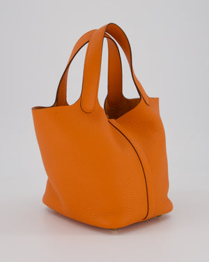 Hermès Picotin Lock 18 Bag in Orange H Taurillon Clemence Leather with Gold Hardware