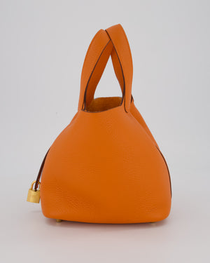 Hermès Picotin Lock 18 Bag in Orange H Taurillon Clemence Leather with Gold Hardware