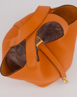 Hermès Picotin Lock 18 Bag in Orange H Taurillon Clemence Leather with Gold Hardware