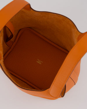 Hermès Picotin Lock 18 Bag in Orange H Taurillon Clemence Leather with Gold Hardware