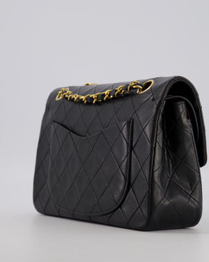 Chanel Vintage Black Small Classic Double Flap Bag in Lambskin Leather with 24K Gold Hardware