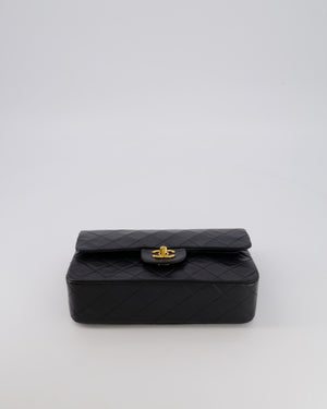 Chanel Vintage Black Small Classic Double Flap Bag in Lambskin Leather with 24K Gold Hardware