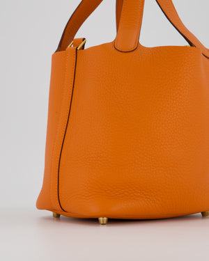 Hermès Picotin Lock 18 Bag in Orange H Taurillon Clemence Leather with Gold Hardware
