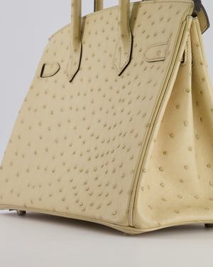 Hermès Birkin 30 Retourne Bag in Parchemin Ostrich Leather with Palladium Hardware