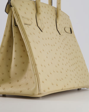 Hermès Birkin 30 Retourne Bag in Parchemin Ostrich Leather with Palladium Hardware
