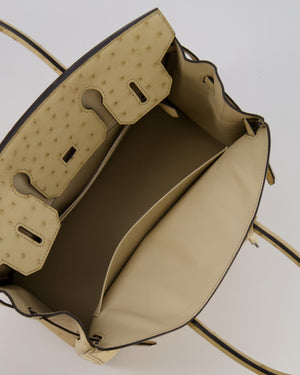 Hermès Birkin 30 Retourne Bag in Parchemin Ostrich Leather with Palladium Hardware