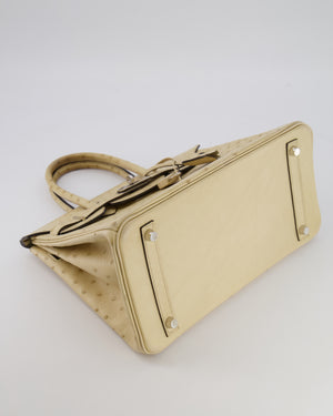 Hermès Birkin 30 Retourne Bag in Parchemin Ostrich Leather with Palladium Hardware